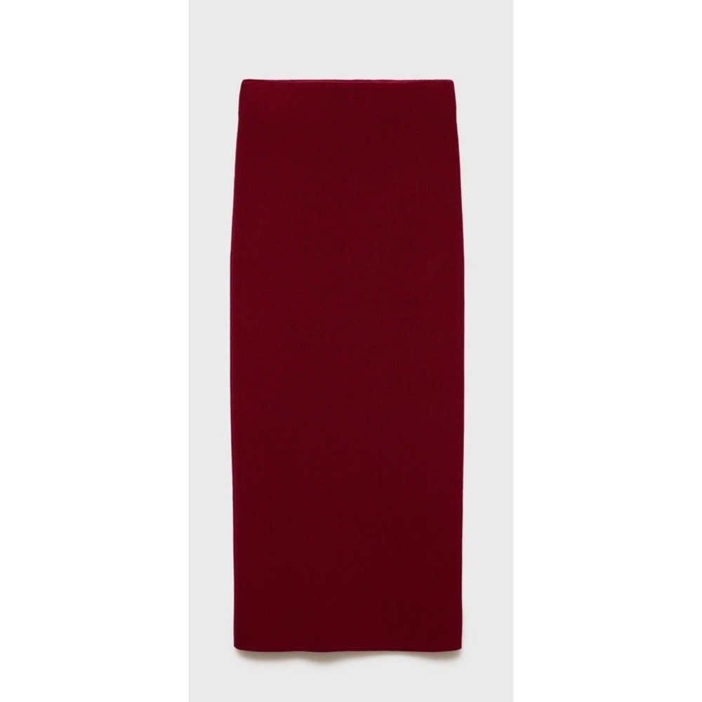 chicos design Red Knit Long Skirt Woman's 0 79984 Bodycon Classic Vintage MNG